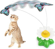 Giocattolo elettronico per gatti - Giocattolo automatico con farfalle per interni - Giocattolo teaser per gatti divertente