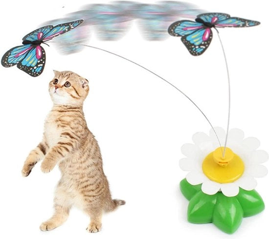 Giocattolo elettronico per gatti - Giocattolo automatico con farfalle per interni - Giocattolo teaser per gatti divertente