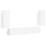 Set mobile TV 4 pz | Armadietto TV | Mobile Porta TV Bianco Lucido Legno multistrato