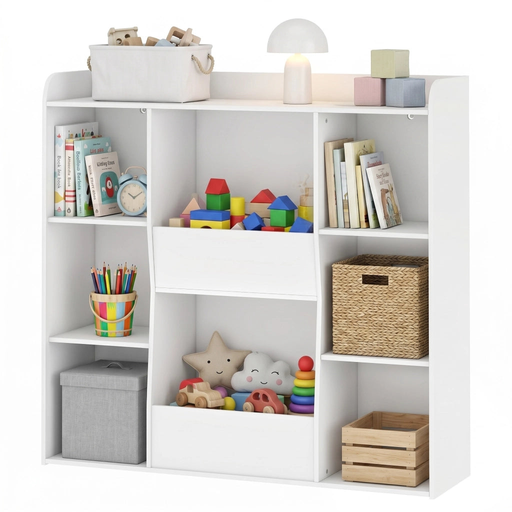 Libreria bambini 8 compartimenti legno bianco con ripiani ¨C Xylo ¨C 104x29x101,5 cm