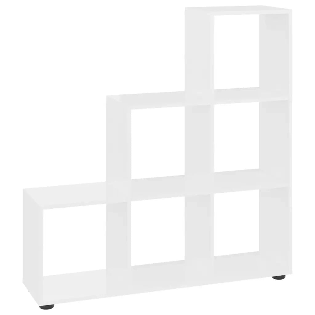 Libreria a Scala Bianco Lucido 107 cm in Legno Multistrato cod mxl 19609