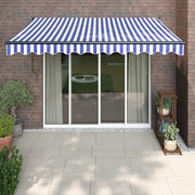Tenda Sole Automatica Retrattile-Tenda parasole per balcone Blu e Bianca 3x2,5 m 632067