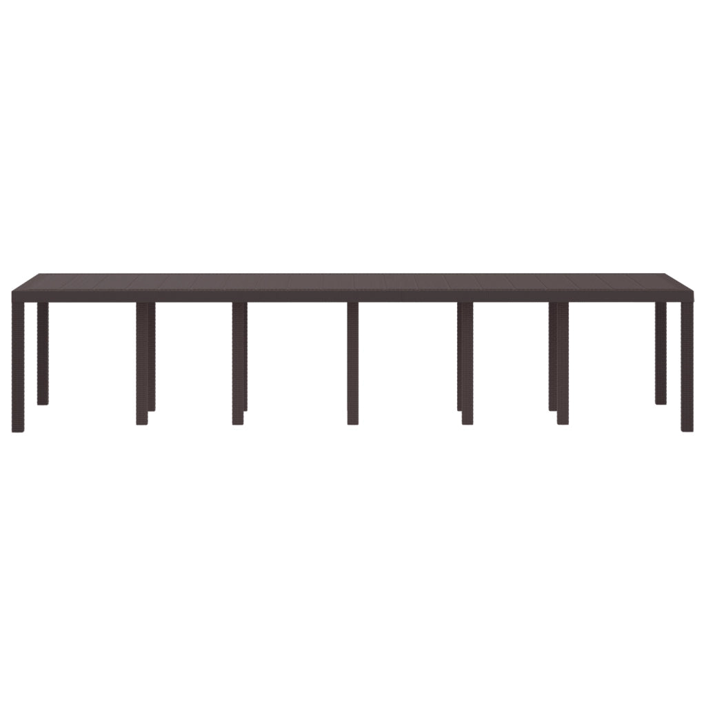 Tavolo da Giardino  Marrone 350x100x73 cm Polirattan