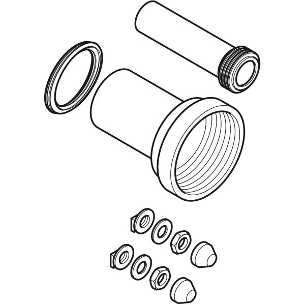 Set per allacciamento Geberit per WC sospeso, lunghezza 18,5 cm, con guarnizione a labbro