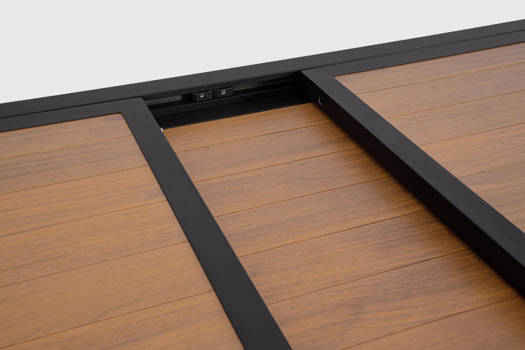 Tavolo Allungabile da Esterno 140-210x77x75h cm in Alluminio e Polywood Hilija Naturale e Antracite