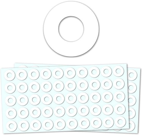 2000 ringi adesivi impermeabili, protezioni per anello, ringhi di fissaggio, 15*8cm - bianchi