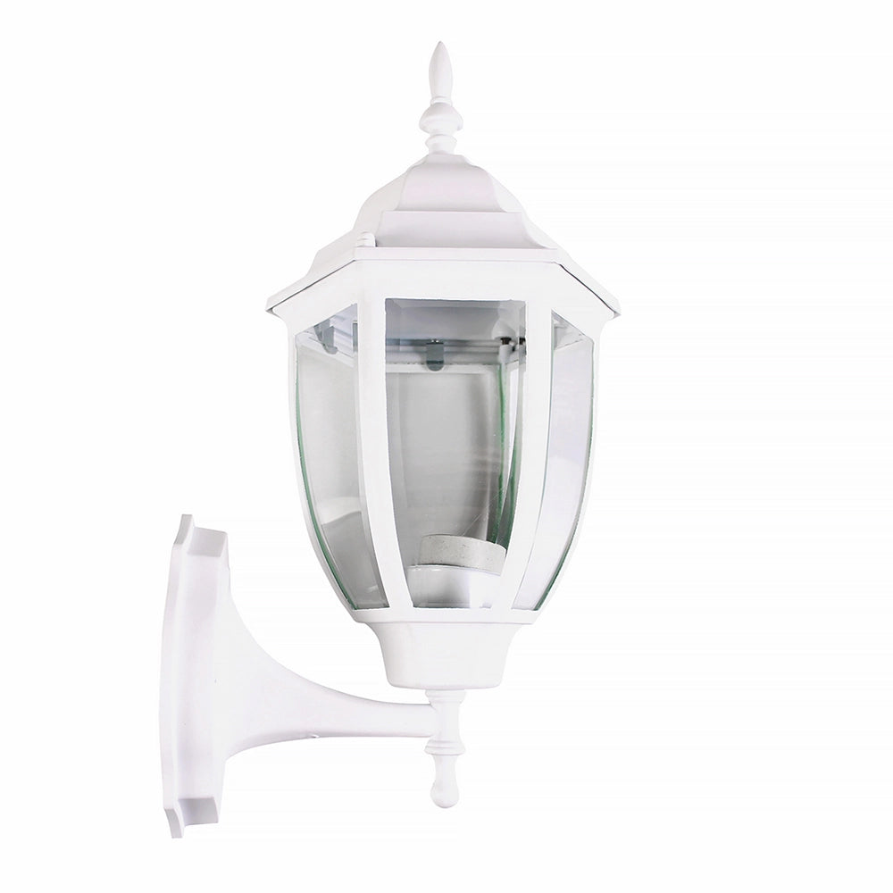 APPLIQUE DA ESTERNO A LANTERNA LAMPADA DA PARETE BIANCA IP45 CON ATTACCO E27 - PER ILLUMINAZIONE STILE VINTAGE