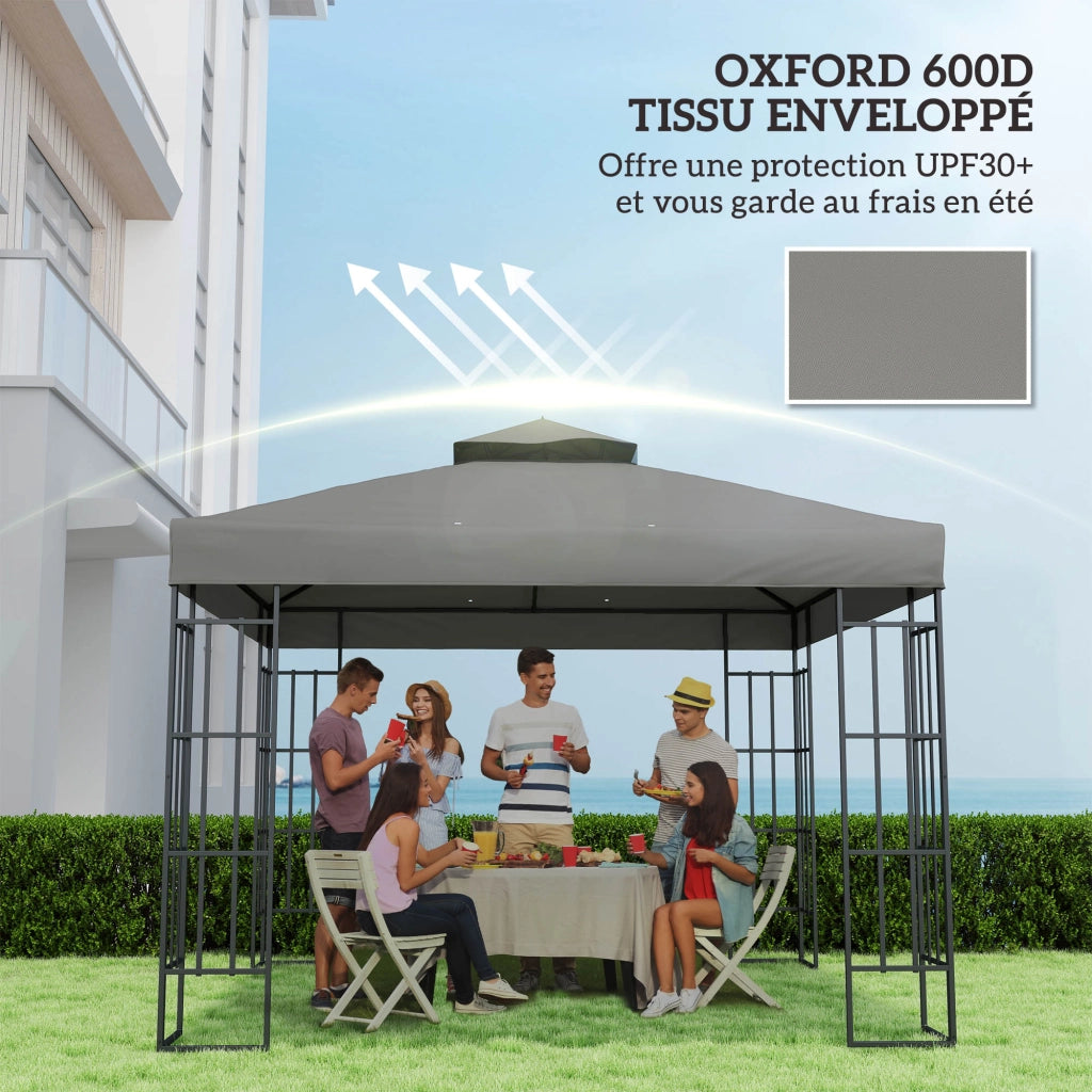 Tenda da giardino ¨C zephmum ¨C 3x3 m grigio UPF30+