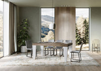 Tavolo Allungabile 180/440x90x77 cm Spimbo Mix  piano Noce gambe Bianco Frassino