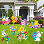 Decorazioni di Pasqua per Esterno 8 Pezzi - Segnalibro di Pasqua per Giardino - Decorazioni di Pasqua per Esterno - Accessori di Pasqua - Disegni di Pasqua per Erba - Figure di Pasqua Felici/Coniglio/Cucciolo