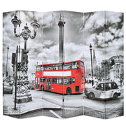 Schermo divisorio divisorio mobile decorativo 228 cm design autobus londinese bianco e nero 0802037