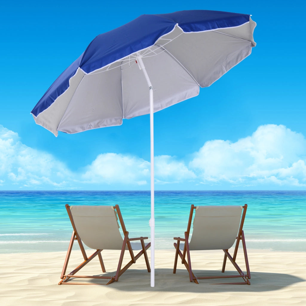 Ombrellone da Giardino Aggiustabile ¨C zephmum ¨C 160x205 cm Blu Azzurro