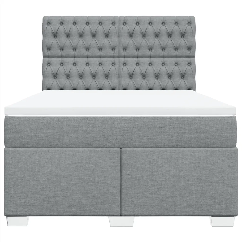 Giroletto a Molle con Materasso Grigio Chiaro 160x200cm Tessuto