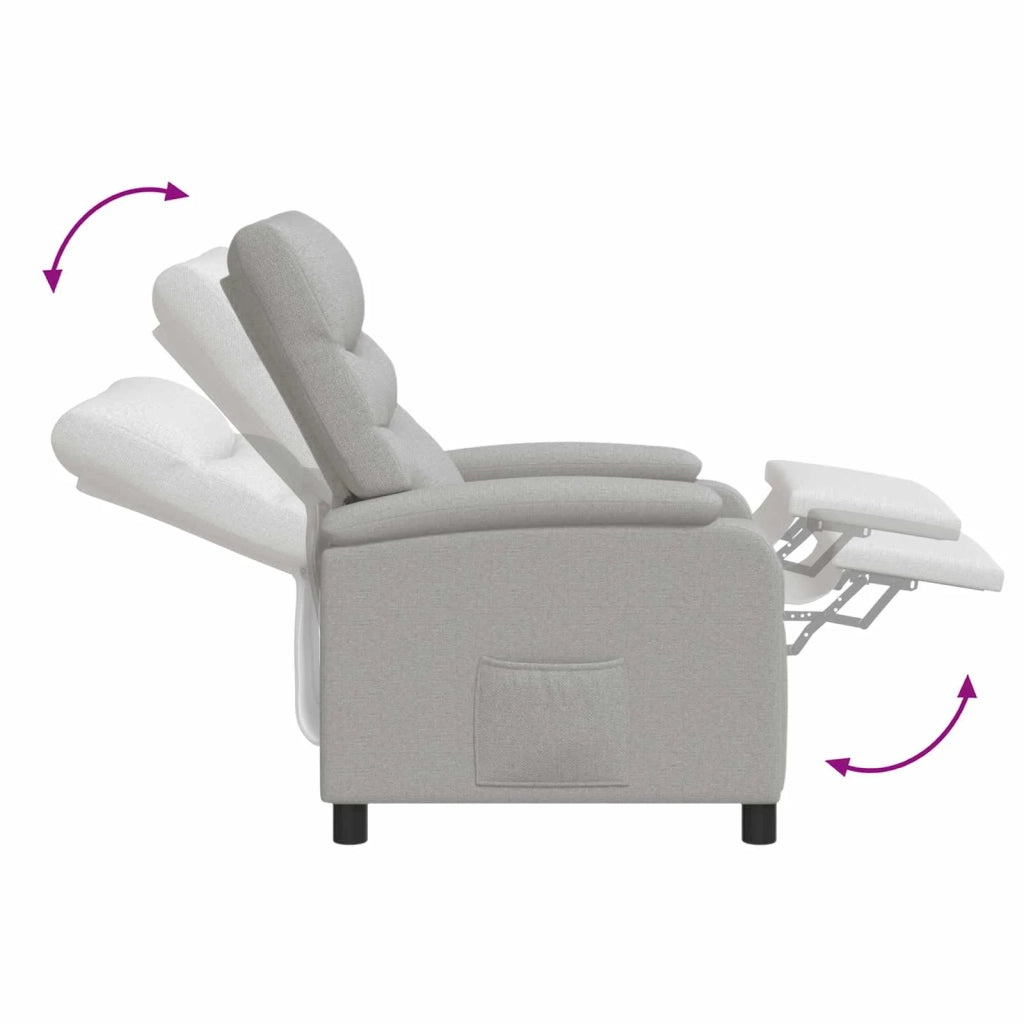 Poltrona reclinabile Grigio Nuvola Tessuto 42034899