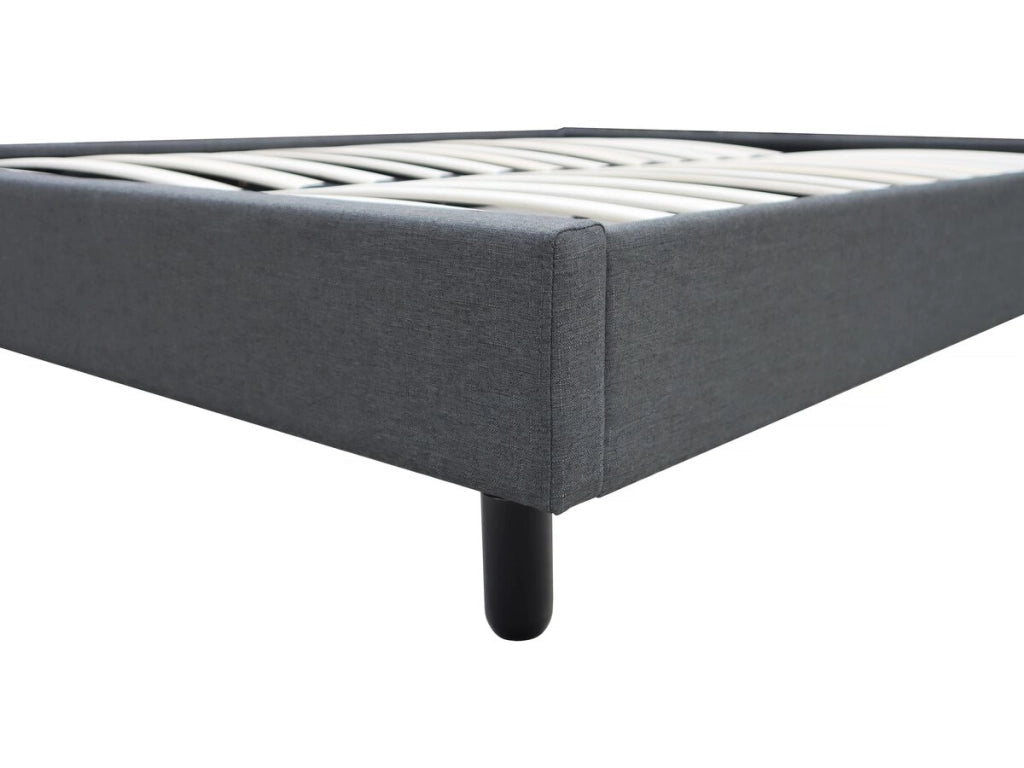 Base letto in tessuto "Andy" - 140 x 190 cm - Grigio antracite