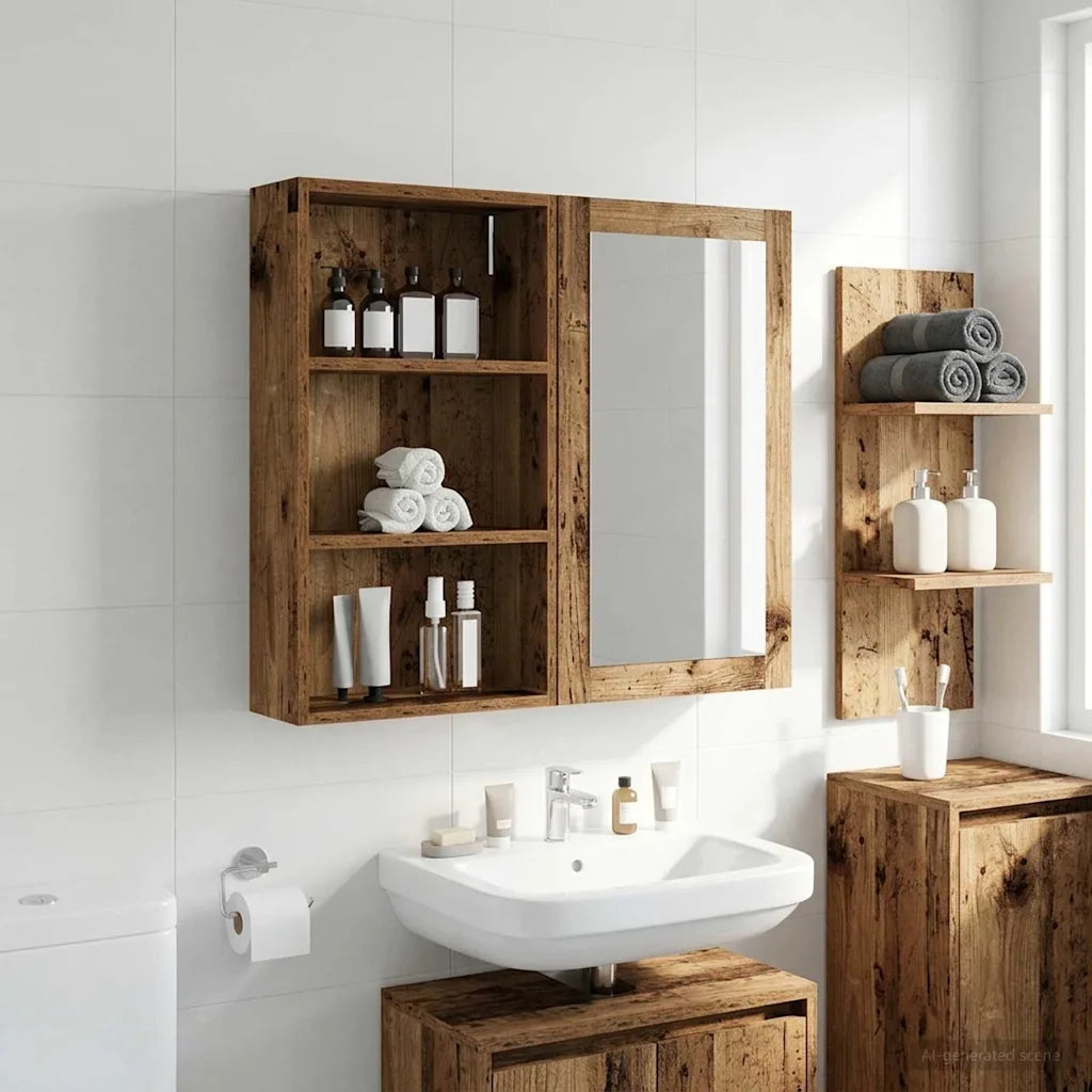 Armadio da bagno a muro Legno vecchio 40 x 14 x 70 cm 889365