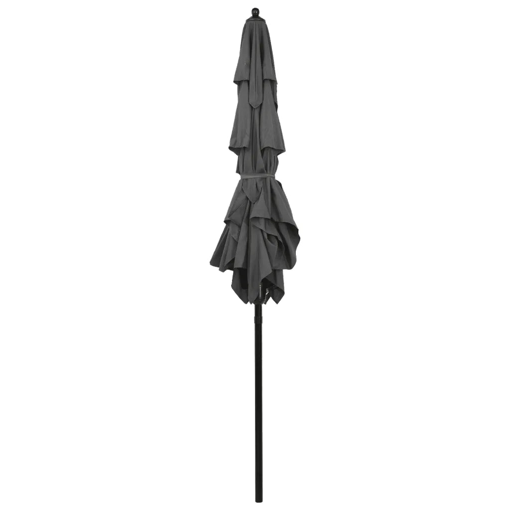 Ombrellone a 3 Livelli con Palo in Alluminio Antracite 2x2 m 313846