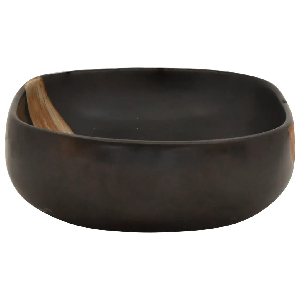 Lavabo da Appoggio Nero Ovale 59x40x14 cm Ceramica CFW9827384