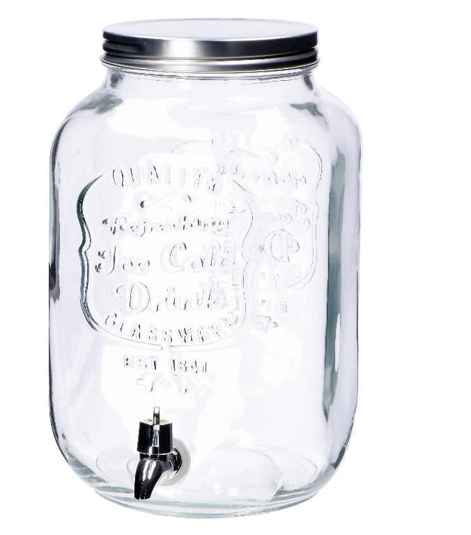 Dispenser da Cucina Campeggio in Vetro con Rubinetto 8 Litri