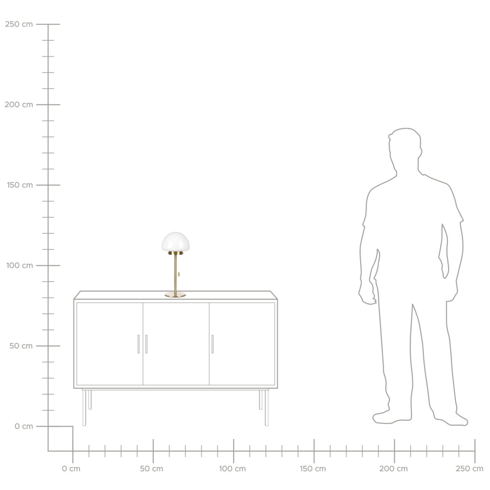 Lampada da tavolo con base in metallo oro e paralume in vetro, in stile minimalista, per la casa e l'ufficio.