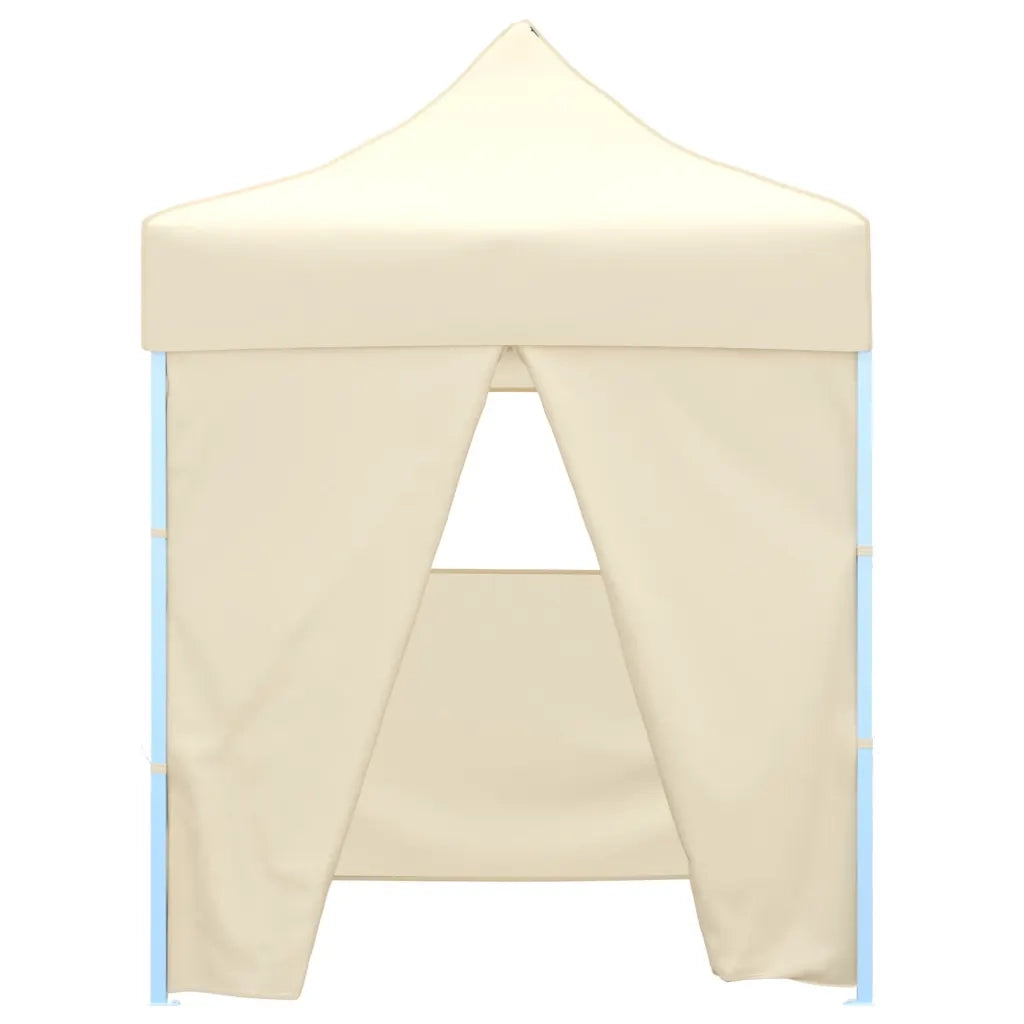 Gazebo | Pergolato Professionale Pieghevole con 4 Pareti 2x2m Acciaio Crema