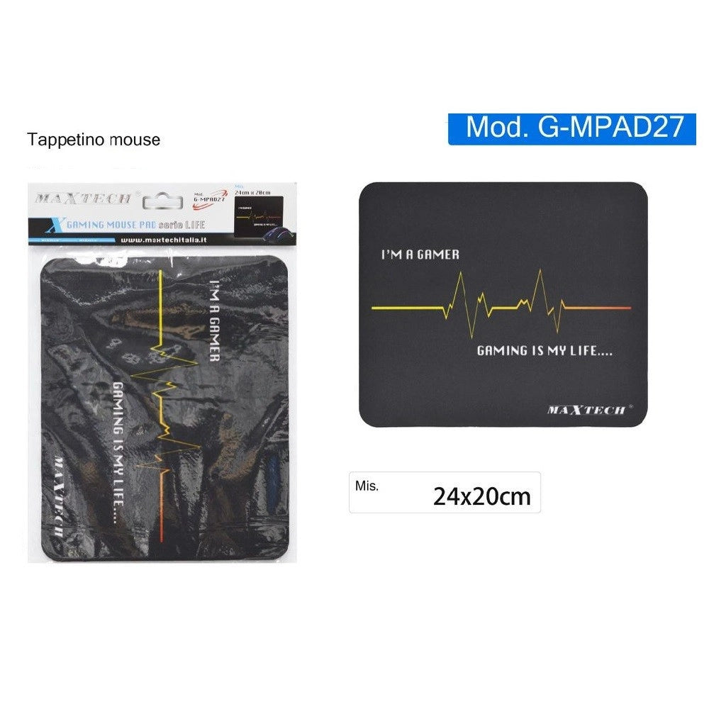 Trade Shop - Tappetino Mouse Gaming I'm A Gamer Gaming Is My Life Con Linea Frequenza G-mpad27 -