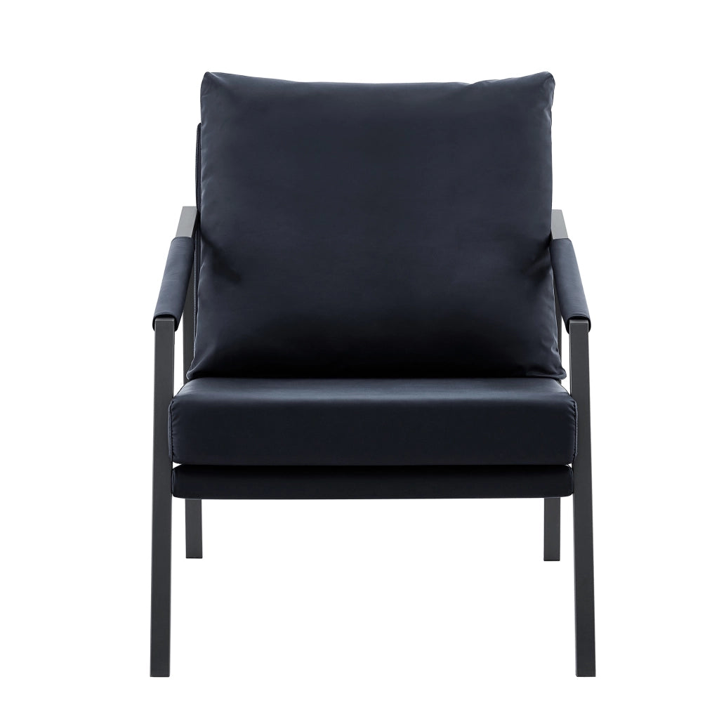 POLTRONA in ecopelle PU nera 91,5 x 68,0 x 32,5 cm