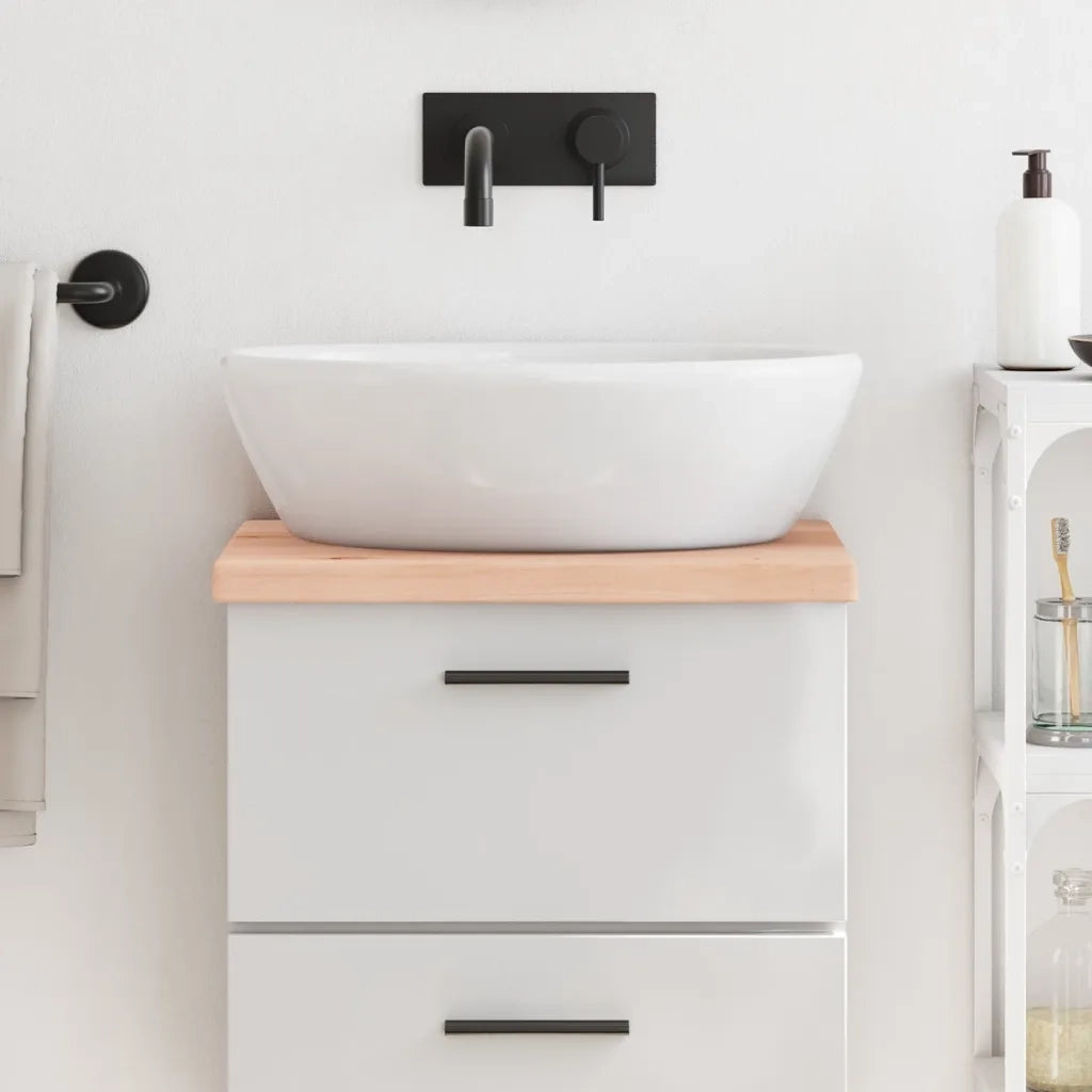 Piano Bagno 40x40x(2-4) cm in Legno Massello Non Trattato CFW6381534