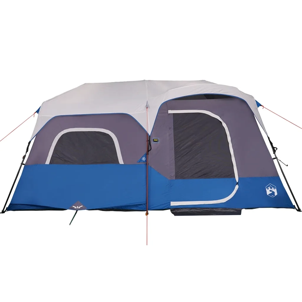 Tenda Famiglia con LED 9 Persone Blu Chiaro a Rilascio Rapido 94310