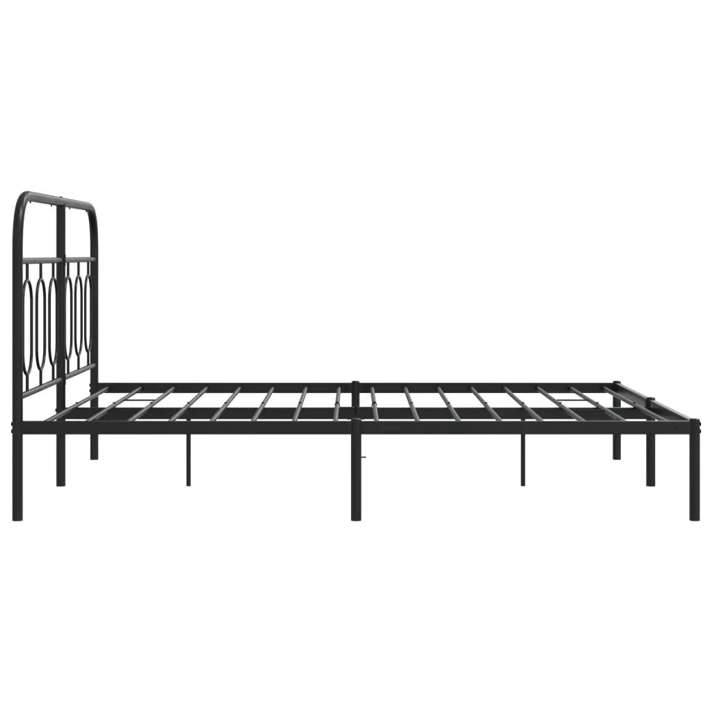 Giroletto con Testiera in Metallo Nero 140x190 cm