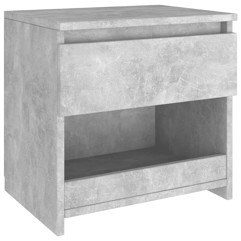 Comodini 2pz-Set di 2 Tavolino da notte Grigio Cemento 40x30x39 cm in Legno Multistrato