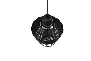 Lampada a Sospensione da Interno Attacco E27 in Tessuto Nero