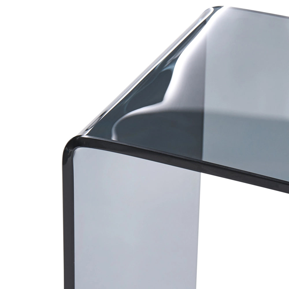 Tavolino  consolle in vetro temperato nero Rettangolare stile Minimalista