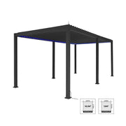 Pergola bioclimatica 3x6m elettrica in alluminio con illuminazione a