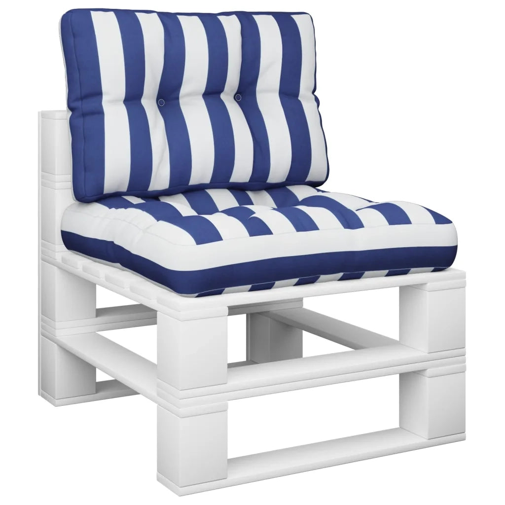 Cuscini per Pallet 2 pz Strisce Blu e Bianche in Tessutocod mxl 71619