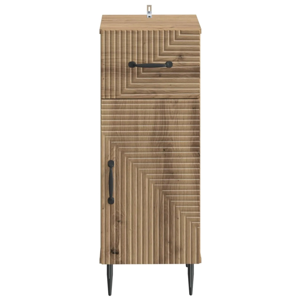 Mobiletto da Bagno HAARLEM Rovere Artigianale 30 x 31 x 80 cm 896834