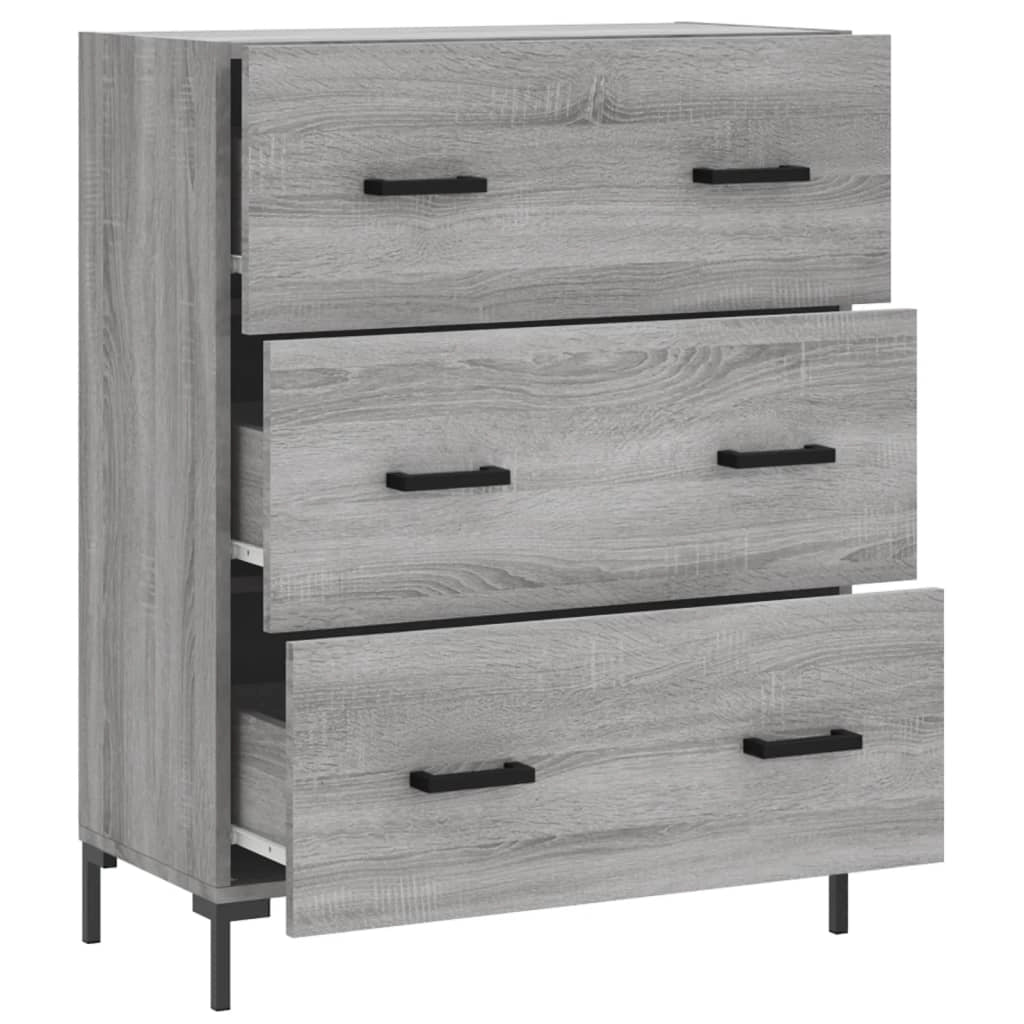 Buffet credenza cassettiera armadio mobile contenitore organizer cucina soggiorno Sonoma 69,5 x 34 x 90 cm legno ingegnerizzato grigio 02_0036437