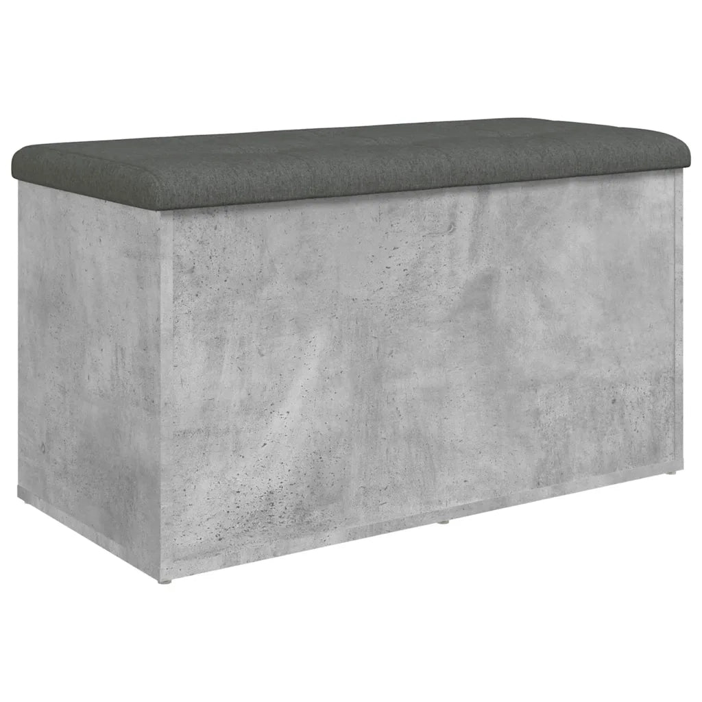 Panca Portaoggetti-Sgabello-Panca con Contenitore Grigio Cemento 82x42x45 cm Legno Multistrato
