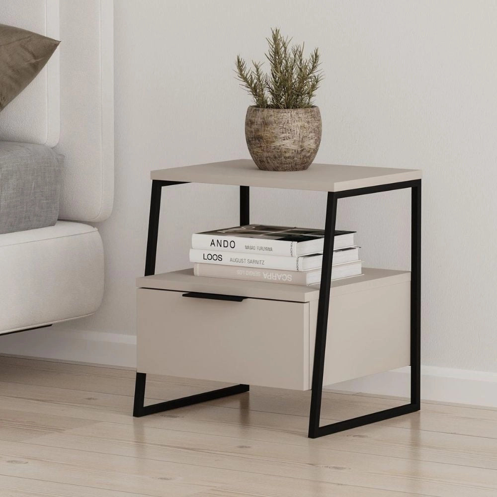 Comodino cashmere Pal 45x41x50 cm – Stile Moderno e Funzionalità in un Design Raffinato