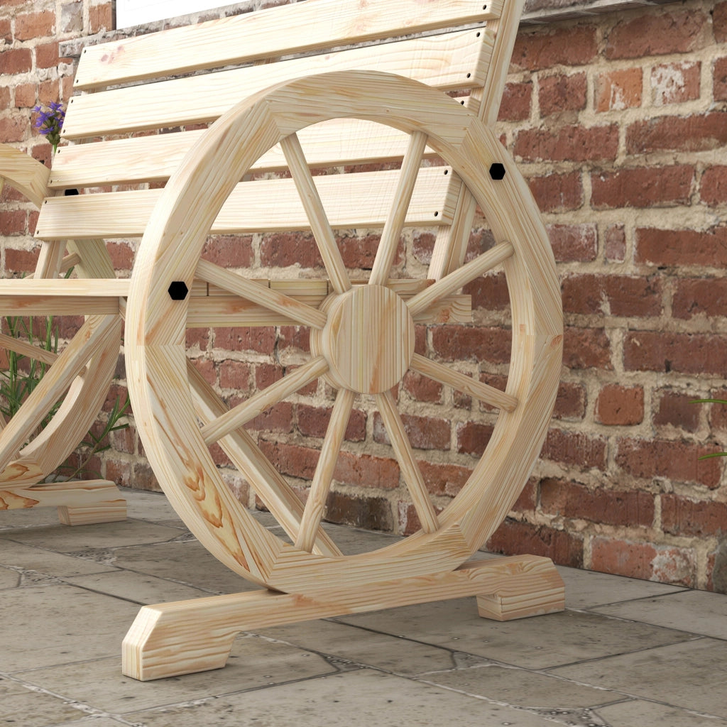 Panchina Da Giardino 2 Posti Con Schienale Alto In Legno Naturale Stile Rustico Portata 240 Kg