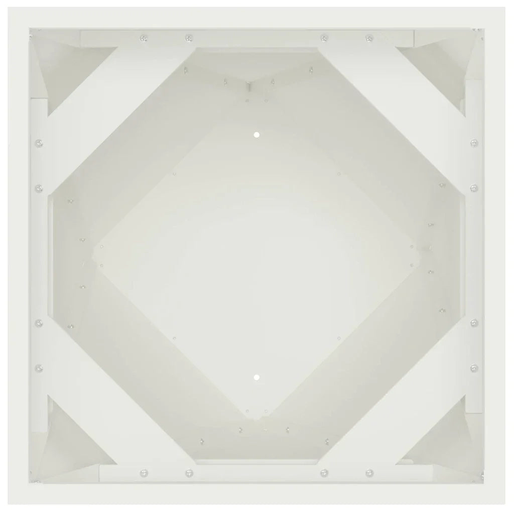 Fioriera rettangolare moderna per esterni 40 x 40 x 75 cm resistente agli agenti atmosferici in acciaio bianco 02_0053022