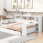 Letto 90x200 cm con scrivania; USB e 2 cassetti in truciolare e MDF