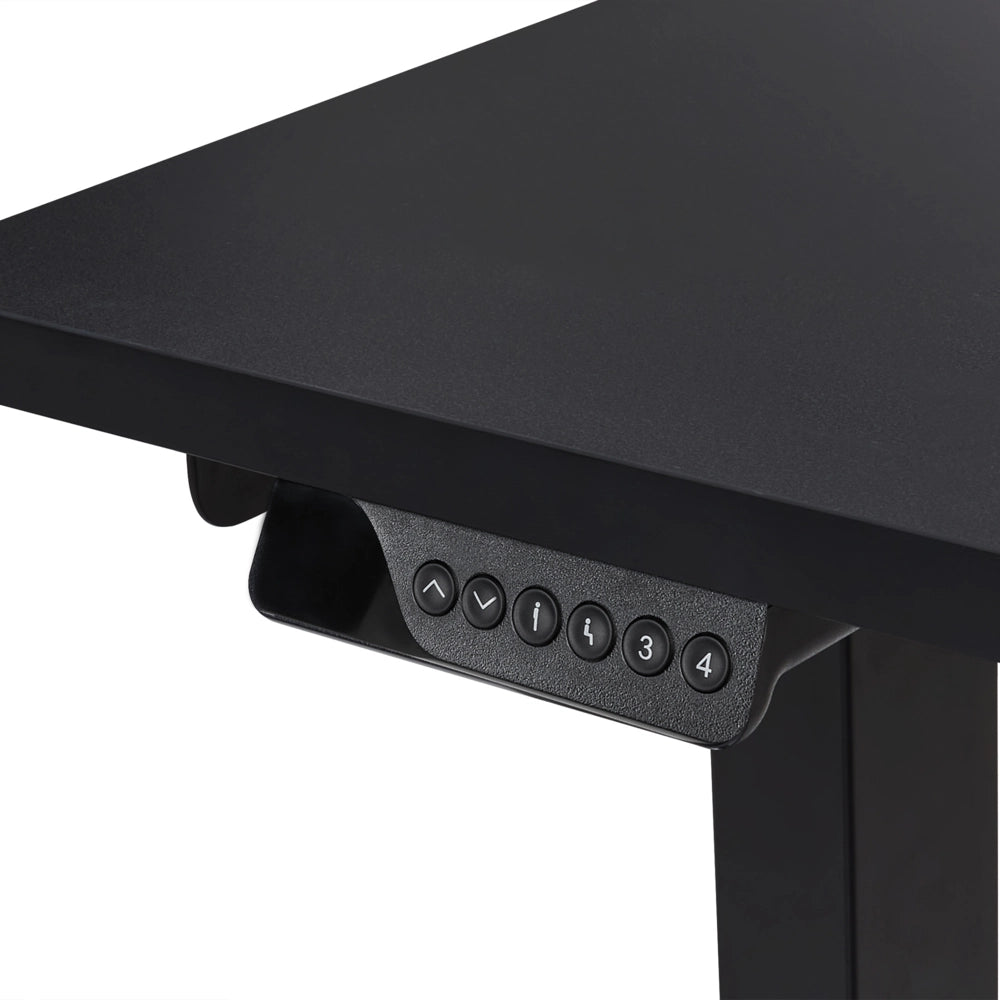 Scrivania elettrica regolabile ad angolo retto moderna a forma di L 160 x 59 cm Piano nero lato destro stile moderno