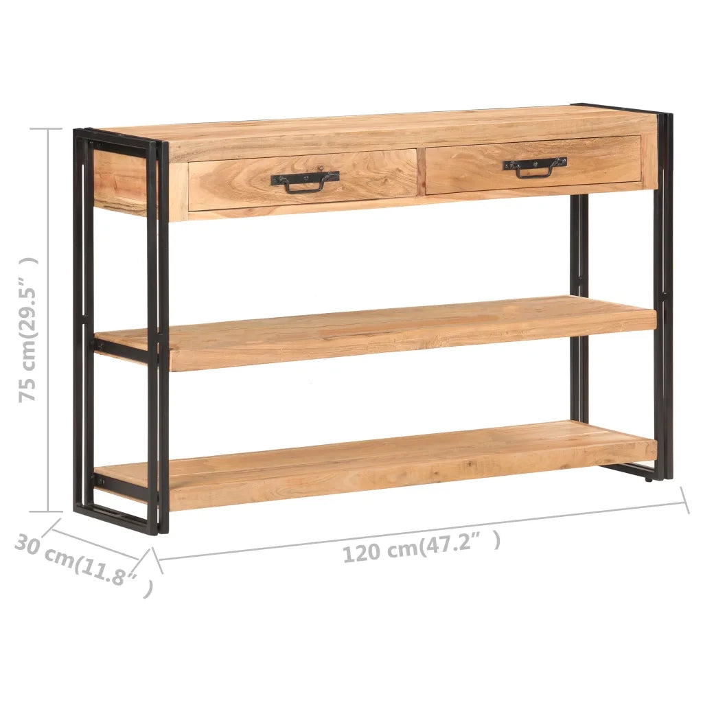 Credenza 120x30x75 cm in Legno Massello di Acacia 321803