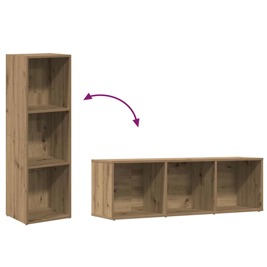 Libreria-Scaffale per Libri-Mobile di Stoccaggio Rovere Artigianale 36x30x114 cm in Legno Multistrato