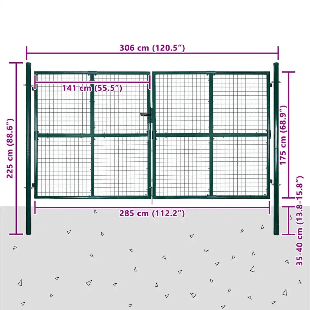 Cancello per Giardino in Rete Metallica 289x175 cm/306x225 cm cod mxl 48651