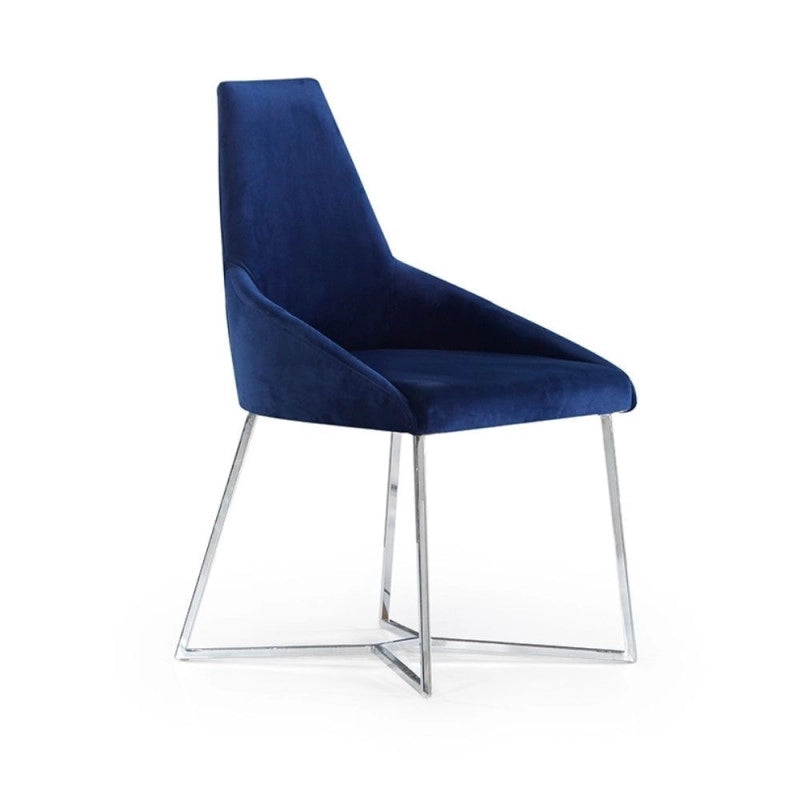 Sedia Enzio tessuto blu parliament set 2 pezzi