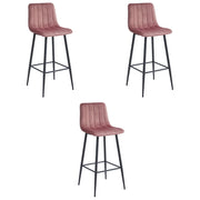 Sgabello Valora POZZA in velluto rosa scuro con gambe nere per cucina x3