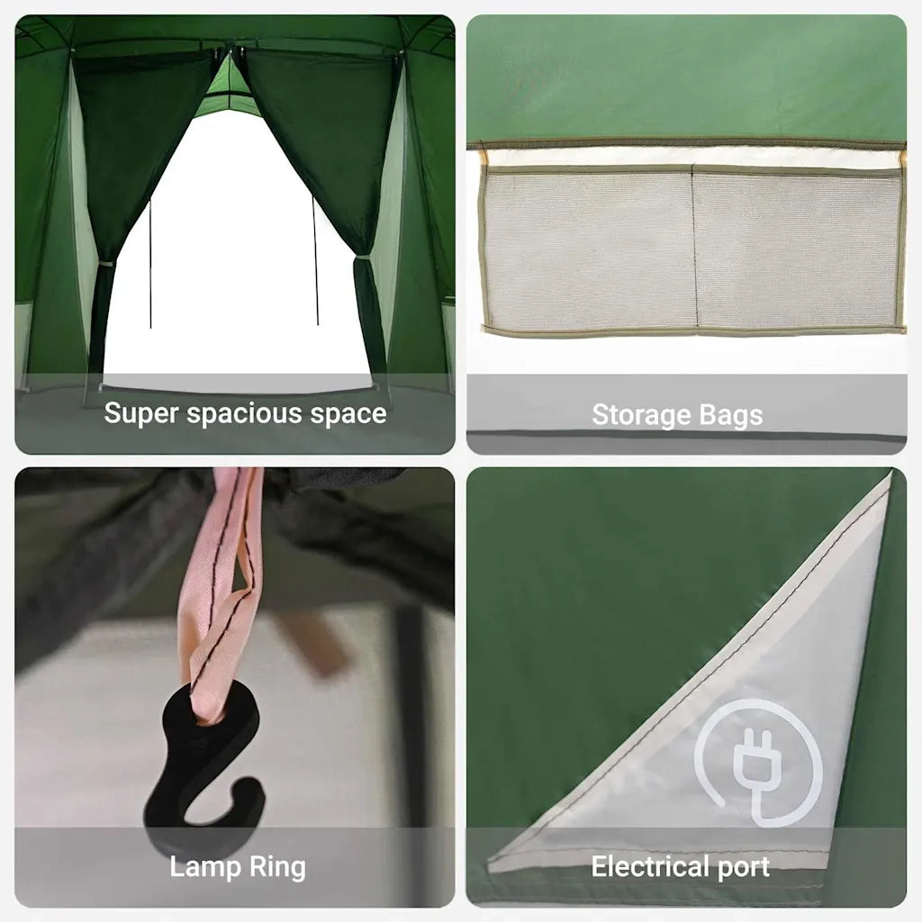 Tenda Familiare con tetto Verde e Grigio 721 x 335 x 212 cm 4100670