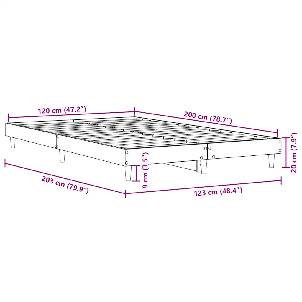 Giroletto senza Materasso Rovere Sonoma 120x200cm in Truciolato 832048